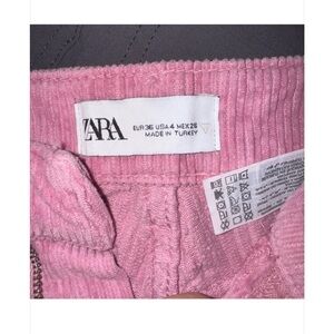 Zara Bubblegum Pink High Waist Corduroy Wide Leg Pants Size 4 Used